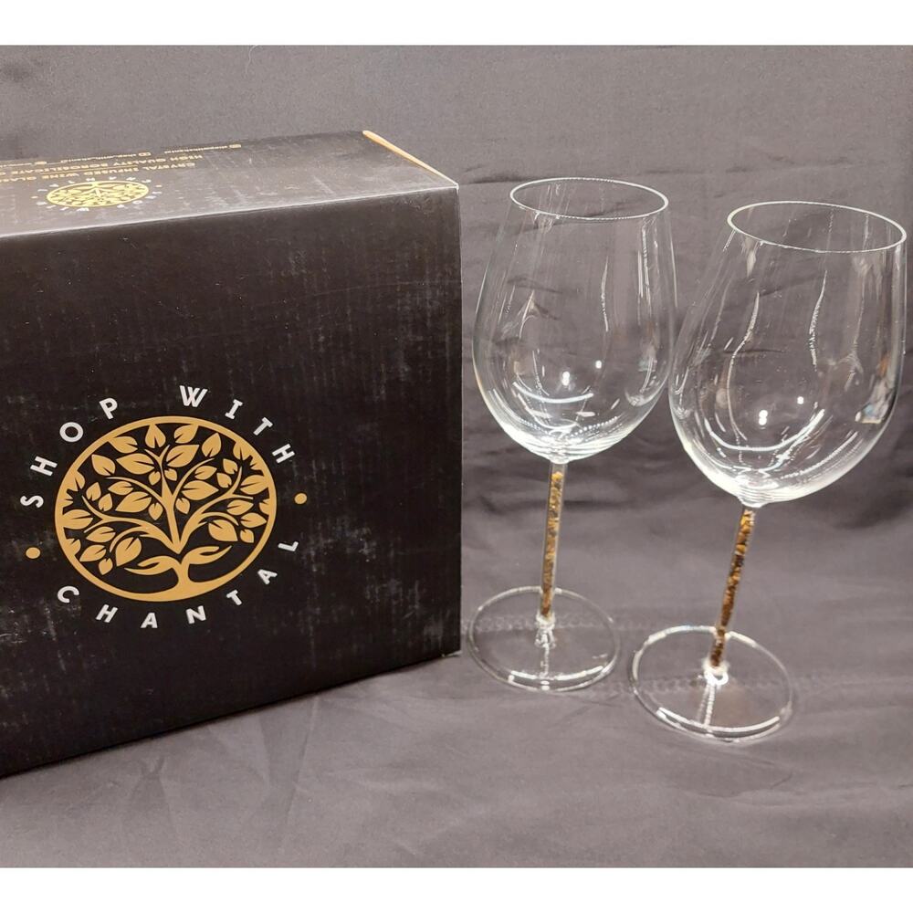 Crystal Infused Wine Glasses, Borosilicate Glass, Set of 2 Shop with Chantal